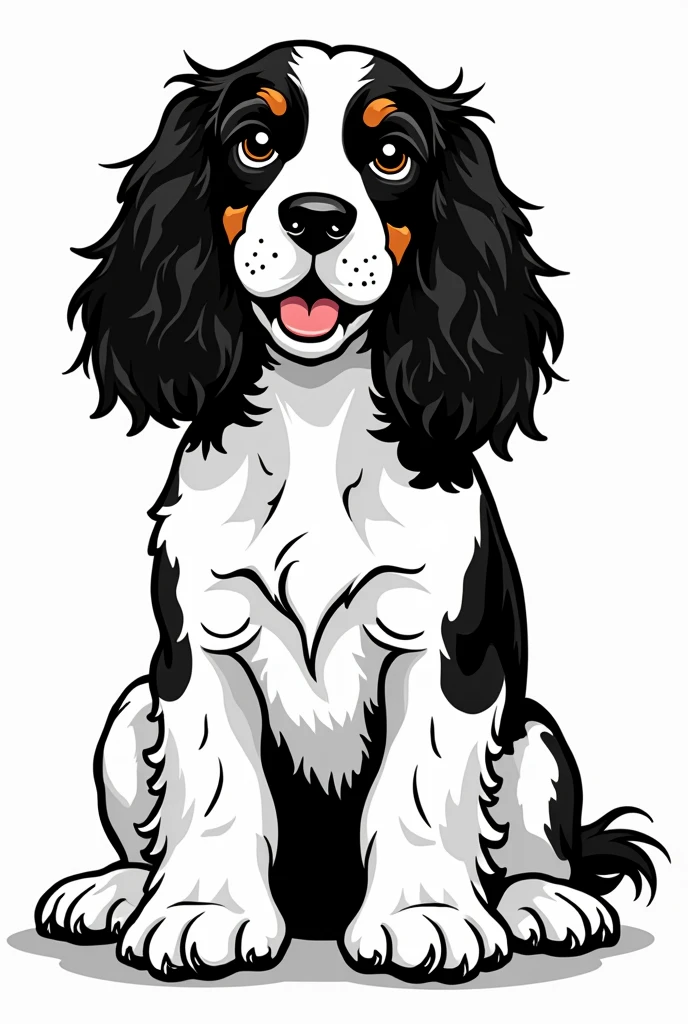 Black and white Cocker spaniel outlines for radium design