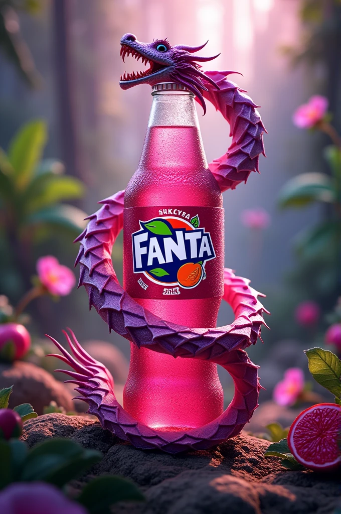 create an image of a new fanta dragon fruit flavor 