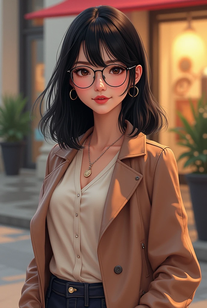 girly girl, medium short straight black hair, with glasses, without fringe, I would be 