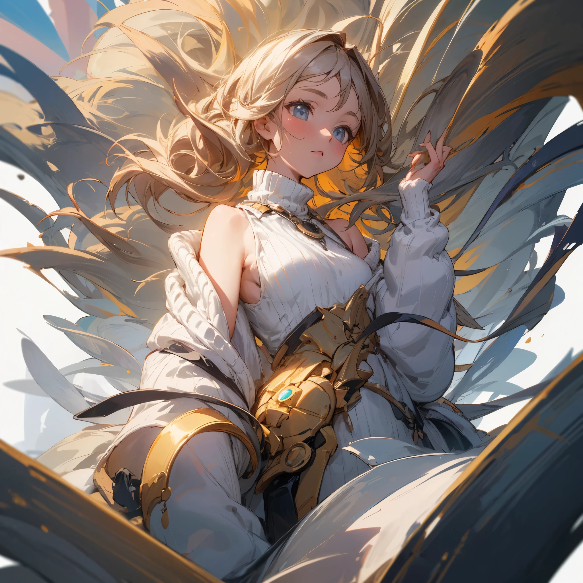 ((best quality)), ((Masterpiece)), (details), 1 girl, open shoulder sweater,  only charector no background and transparent file 