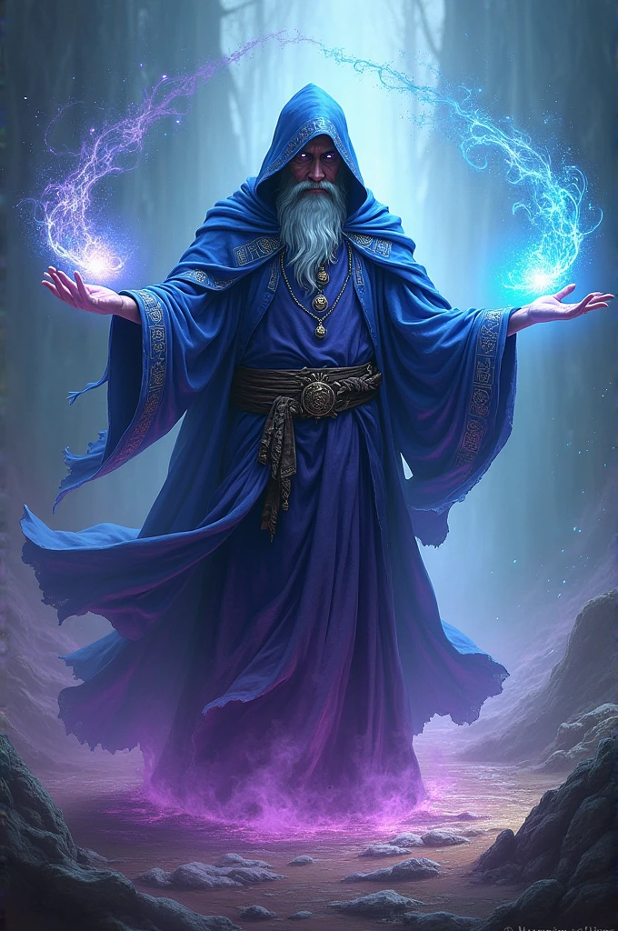 A beautiful wizard casting a spell