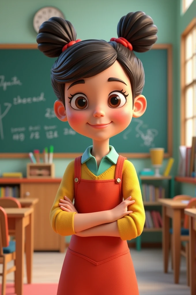 School teacher ai 3d image cartoon type