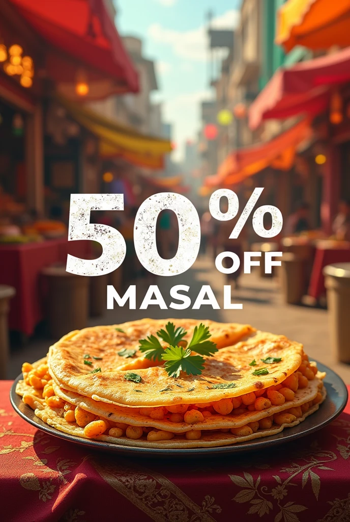 I want to promote an offer 50% off launch offer for my masala dosa