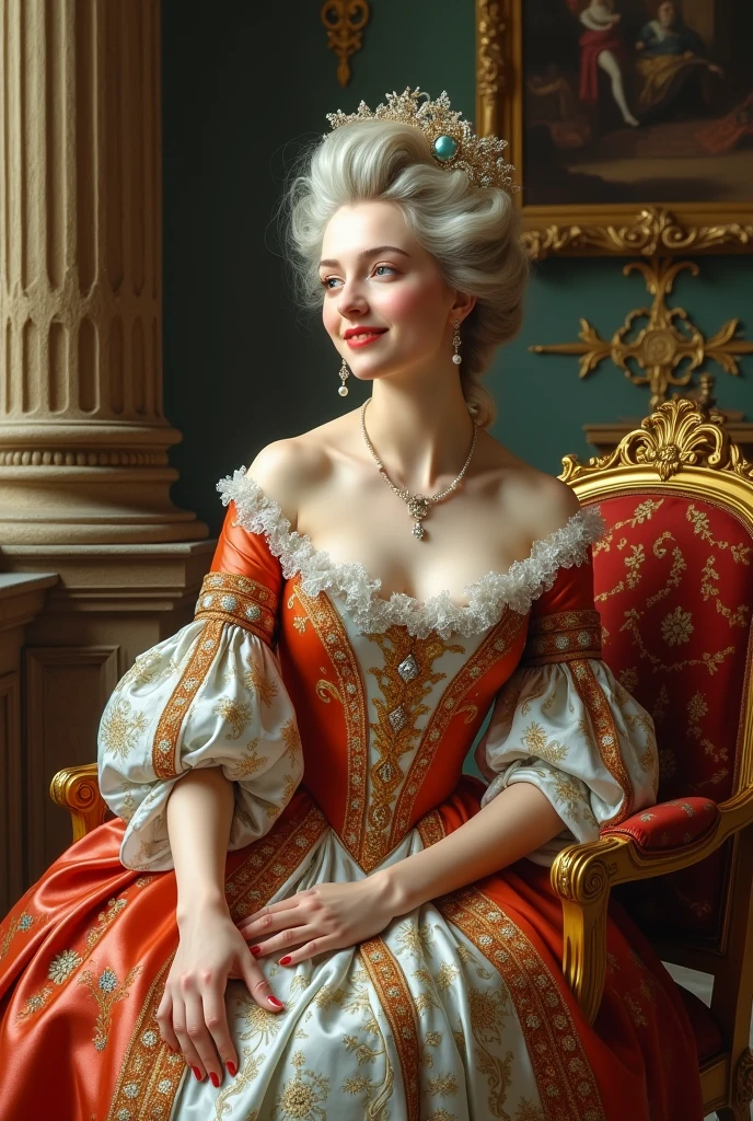 Marie-Antoinette in 1775 looking happy in Versailles uncovered