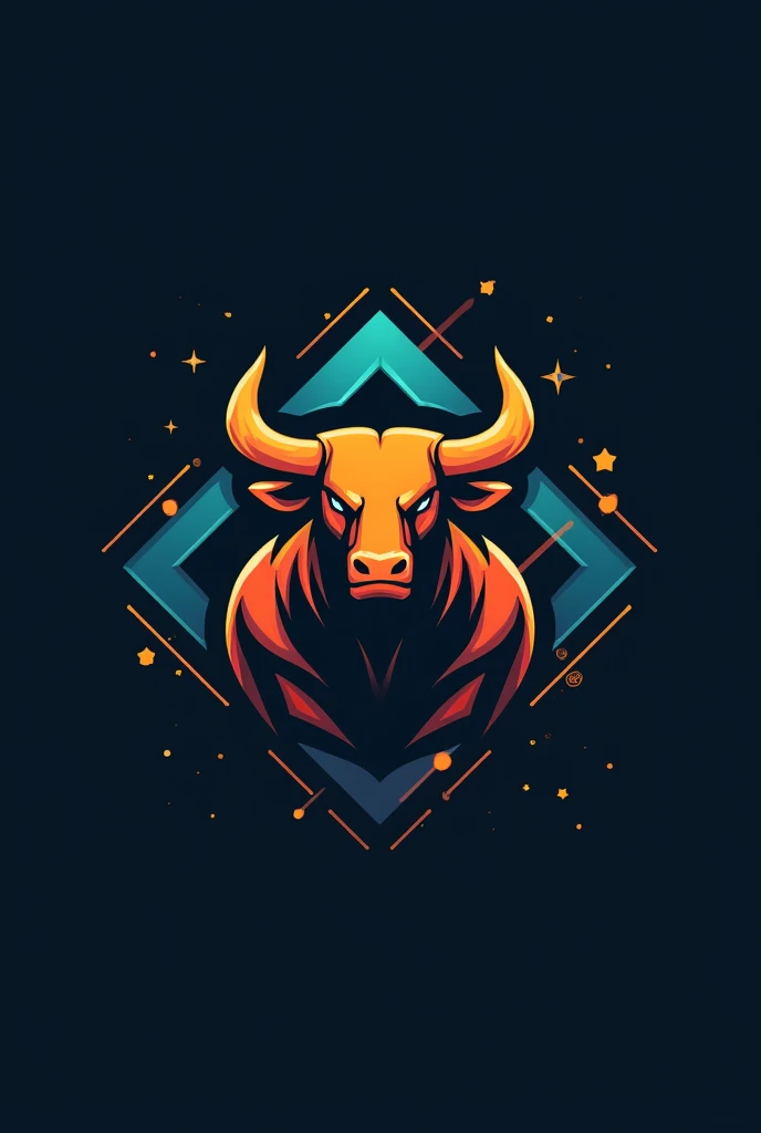 Create a logo trade  with abhi bull and money