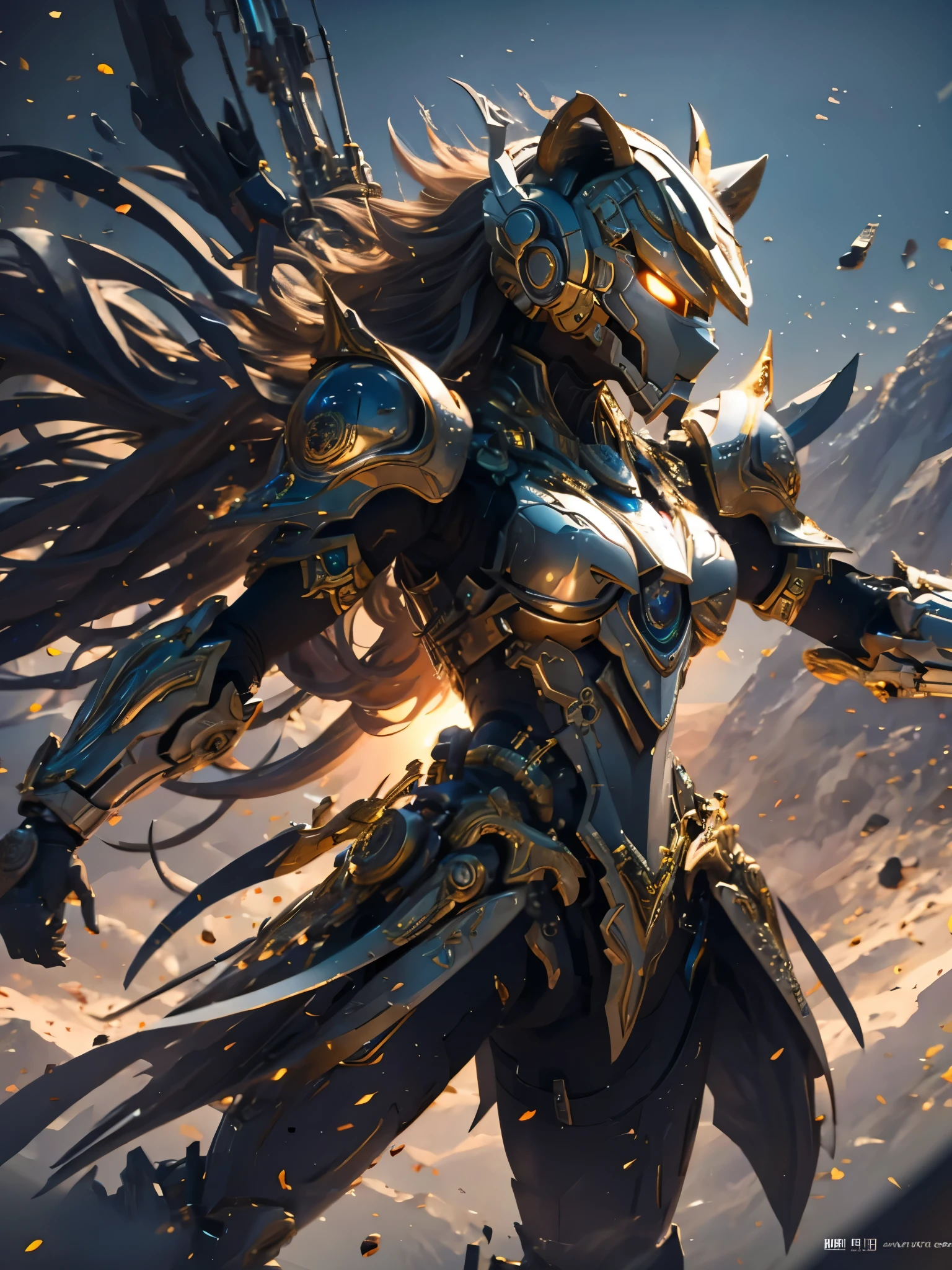 ((Highest quality)),(Ultra-high resolution),(Super detailed),(Detailed Description),((The best CG)),(masterpiece),Highly detailed art,(Art with precise detail:1.5), (Female type:1.5), iron, Crushing Arm, Fight, Cutting through the wind, Roaring Air,, Dazzling Sun:1.4, Lion's Fury, Brave and courageous, One-of-a-kind warriors,