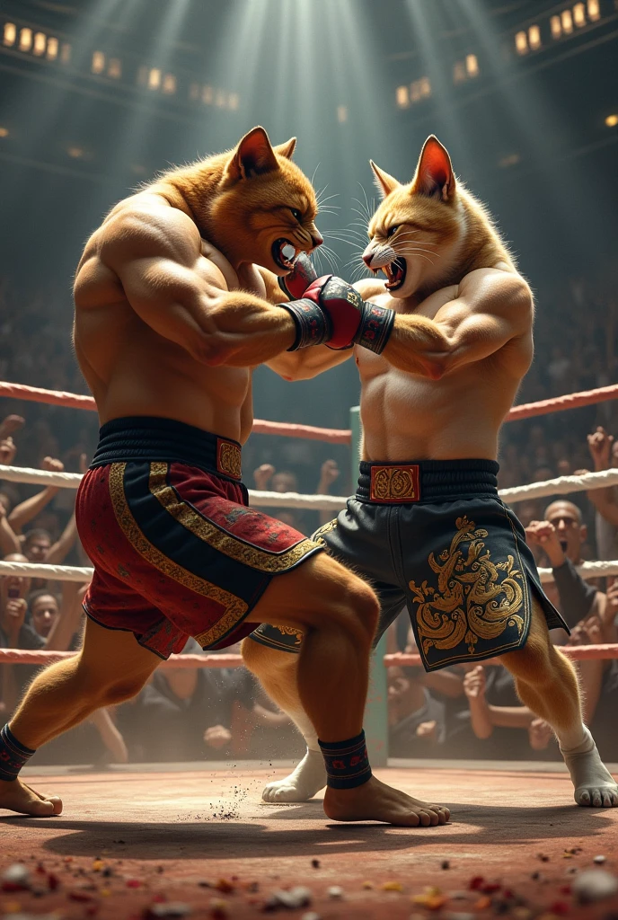 Cat dog muaythai