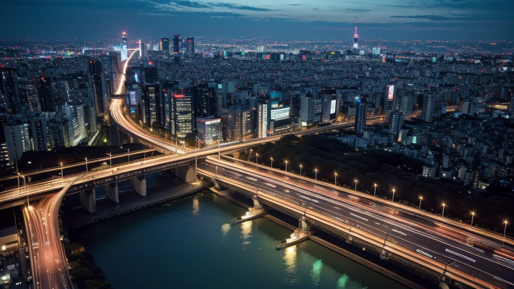 Tokyo、Late Night、neon、building、Expressway、Convertible