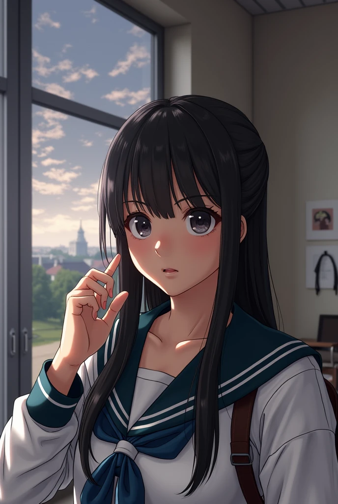 Pay attention to the cute high school girl's face