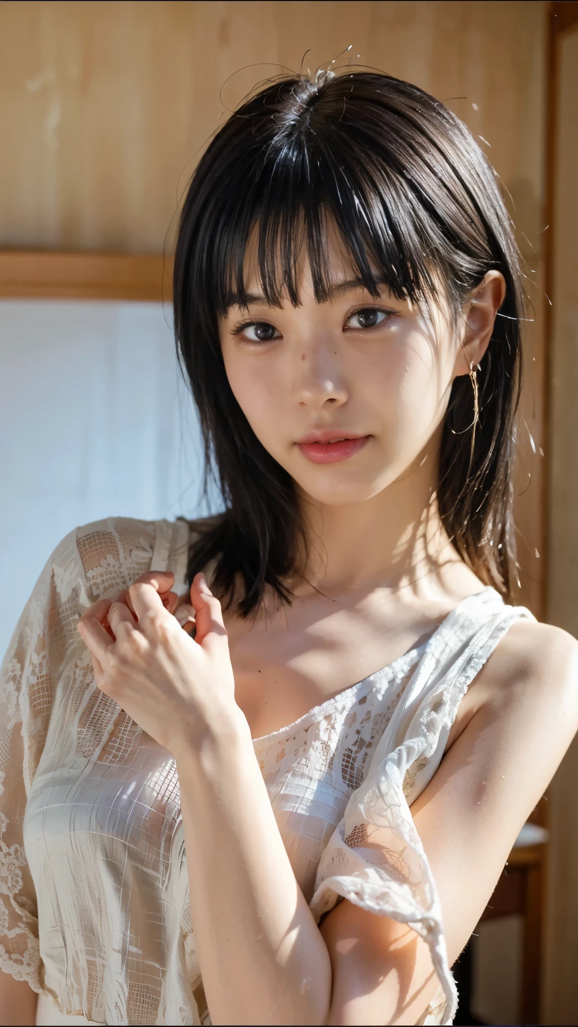 Everything modern:1.66, Cute Japanese Women Photos, smile:1.78, 20-year-old, Oil for straight, one-length hair&Hair balm:1.55, (photo Realistic:1.4), (hyper Realistic:1.4), (Realistic:1.3), (Smoother lighting:1.05), (Improving the quality of cinema lighting:0.9), 32K, 1 person,20-year-oldの, Realistic lighting, Backlight, The light shines on your face, Ray Tracing, (Bright light:1.2), (Improvement of quality:1.4), (Highest quality Realistic textured skin:1.4), fine grain, Detailed face,(smile:0), (Emphasis on face close-up:1.3), (Enhances the beauty of skin texture:1.1),((Extremely precise and accurate anatomy:1.0)), (Enhances the beauty of skin texture:1.1), Clean and glowing skin, mesh, thin:1.2, (Realistic:1.3), Realisticなライティング, (Smoother lighting:1.05), 32K, One Japanese woman, fine grain, Detailed face, (Film Grain:1.1),(Accentuates body lines:1.1), High resolution, Natural look, Kind eyes, Improves hair quality, Delicate light and shadow, Transparent muscles, Graceful pose, Beautiful Eyes, Sharp details, Soft light reflection, Beautiful contours, Delicate skin tone, Fine hair texture,Cute Japanese Women Photos,