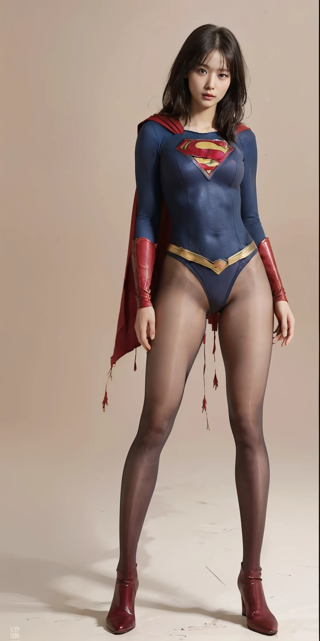 No background、(((Beautiful legs in black tights.)))、(((Legalize the beauty of your suffering face)))、((((Make the most of your original images)))、(((Supergirl Costume)))、(((Beautiful Hair)))、(((suffering)))、(((Please wear black tights....、Wear red boots)))、((Best image quality、8k))、((Highest quality、8k、masterpiece:1.3))、(((Preserve background )))、Sharp focus:1.2、Beautiful woman with perfect figure:1.4、Slim Abs:1.2、Wet body:1.5、Highly detailed face and skin texture、8k
