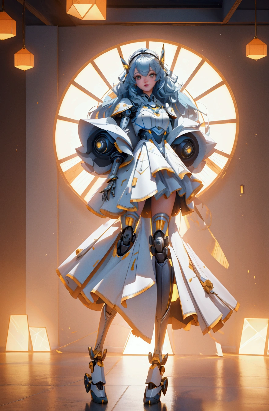 full height full body cute girl that is standing in front of a bunch of lights, 8k vray render, cute elaborate epic robot, cgsociety 4k”, beautiful robot character design, vray 8k, v - ray render 8 k uhd, cute 3 d render, vray render 4k, vray render 4 k, vray 8k render