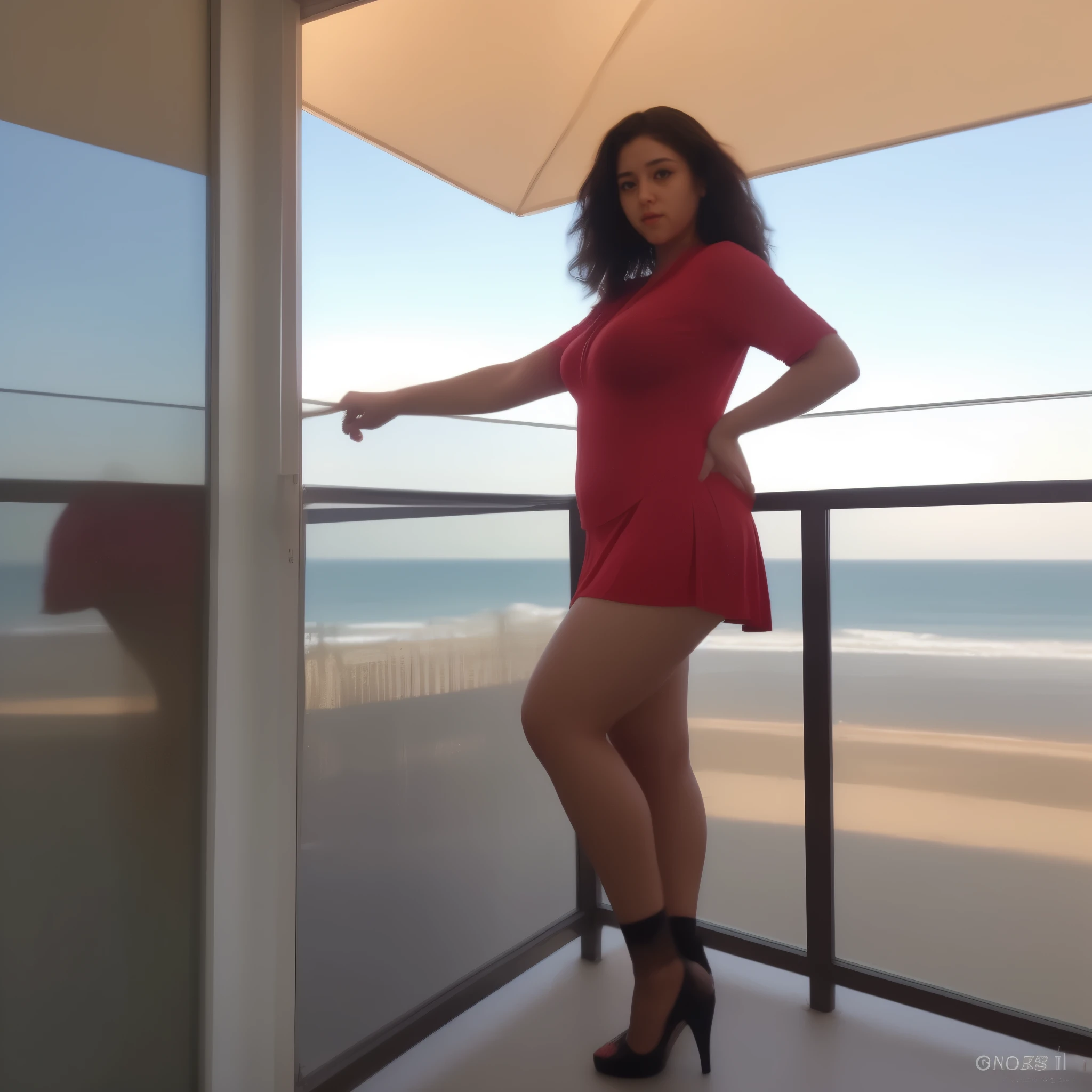 A voluptuous and thin mother, daughter of a 20-year-old woman in a short skirt., masterfully detailed face, extremely beautiful big breasts, Intricate folds in short clothes., realistic skin texture, gyaru aesthetic, cute and charming, photorealistic, 8k, Best Quality . Ultra-detailed cinematic lighting, vibrant colors and dynamic poses.