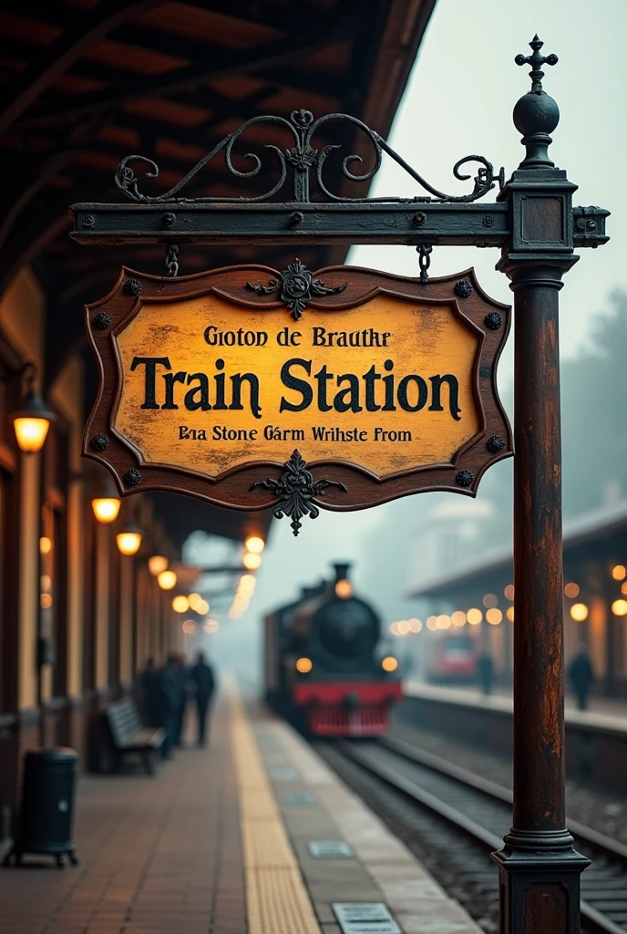 Train station sign
