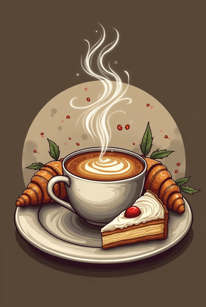 Logo for a coffee shop and dessert shop