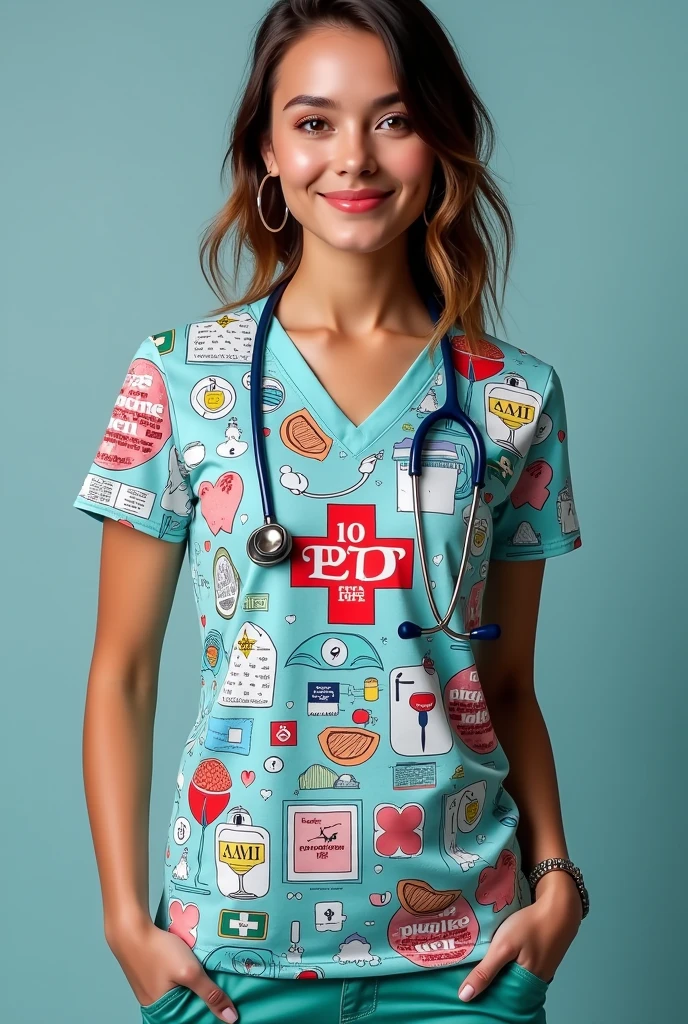 A colorful custom t-shirt for a medical student