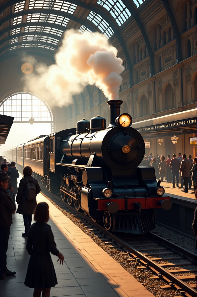 The train arrives at the station.
