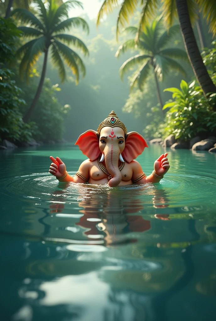 Ganesha swimming