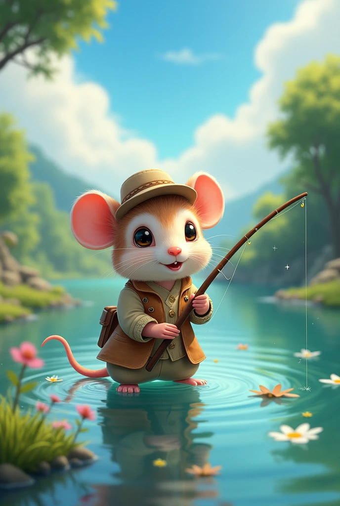 Anime Style A fantastic sight、Fishing Mouse、