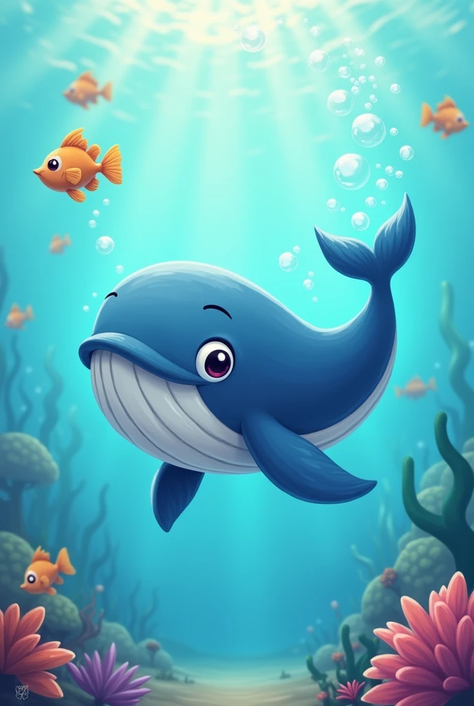 Cute blue whale