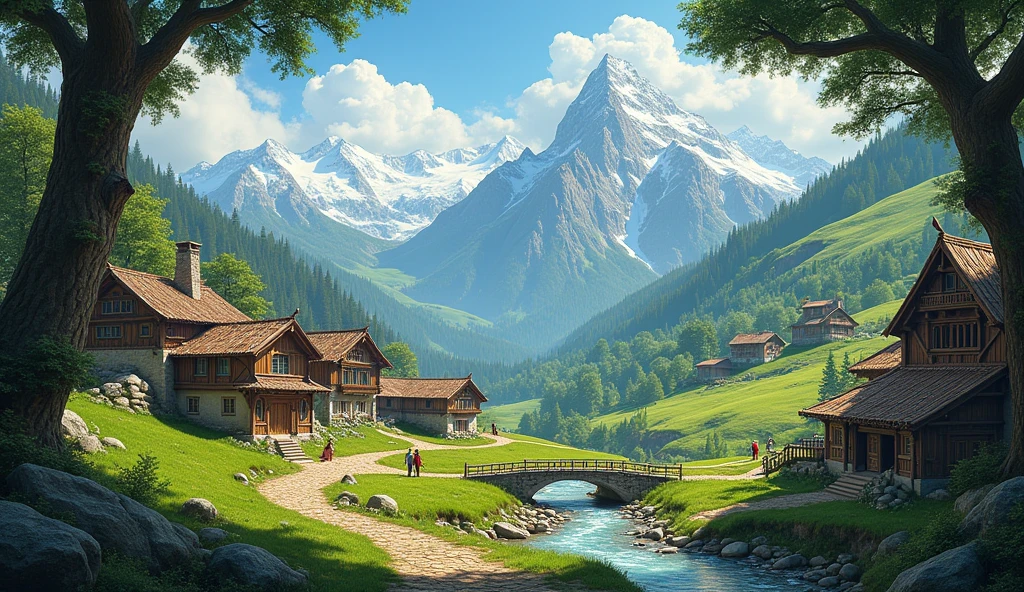 Village mountain green Grass history 

