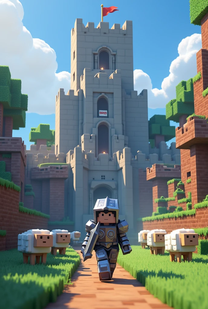 The knight goes to the kingdom. minecraft