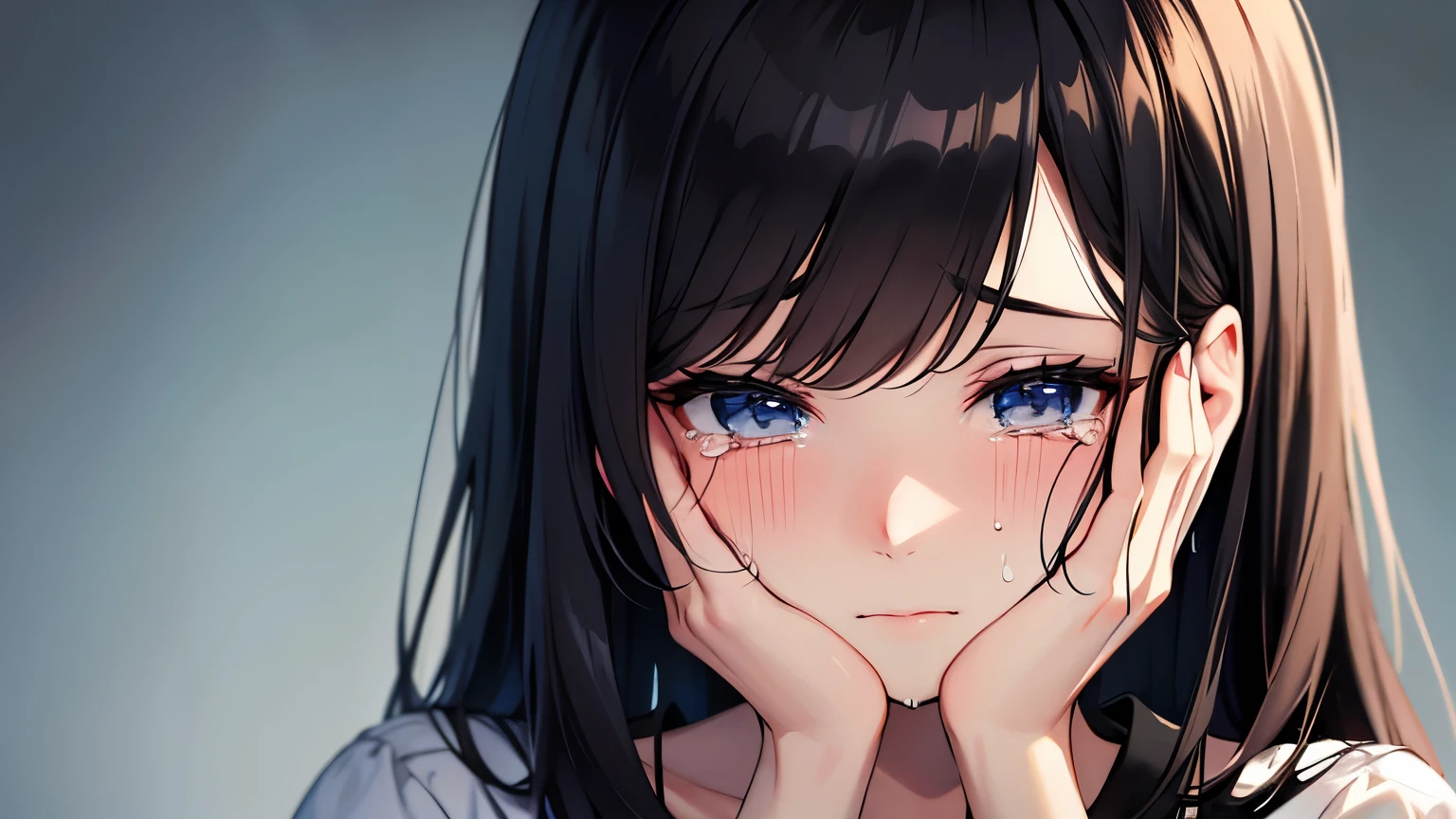 Woman shedding tears