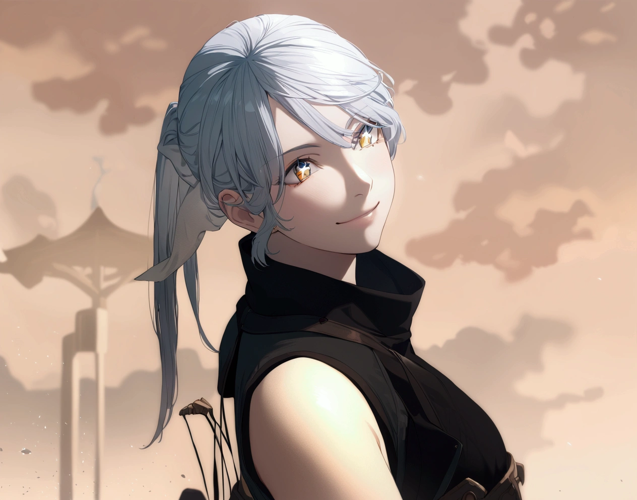 One person, solo, High resolution, Gaze, smile, Sparkling eyes,