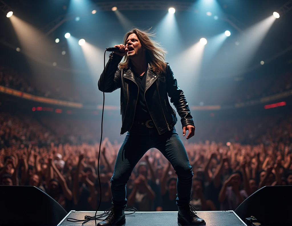 rock singer on stage 