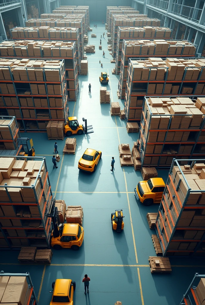 View from above of a company&#39;s warehouse
