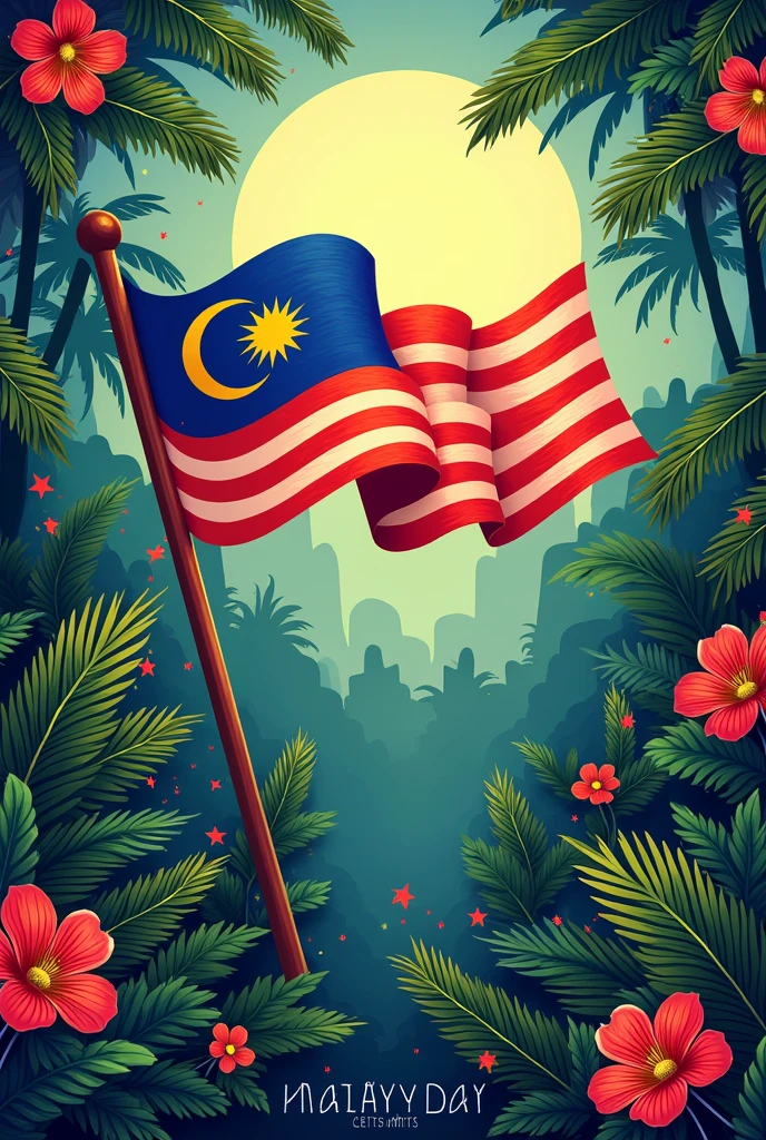 Malaysia day drawing poster