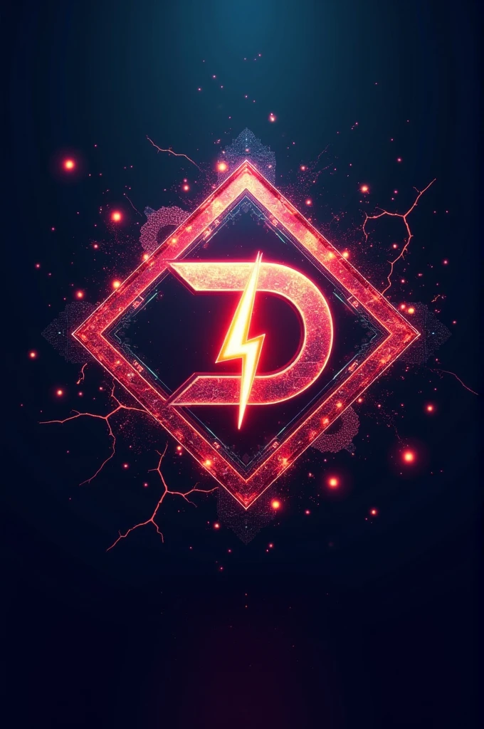Cryptocurrency named dex Raiden With the letter D and lightning in the middle