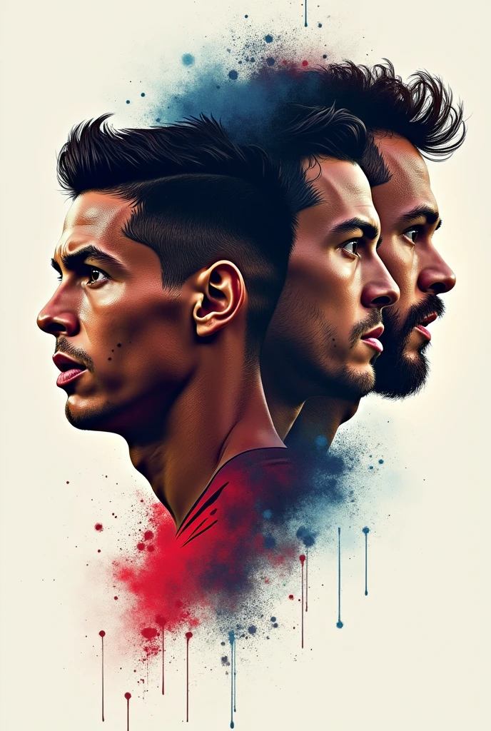 Ronaldo messi neymar mbappe into a cool profile picture 