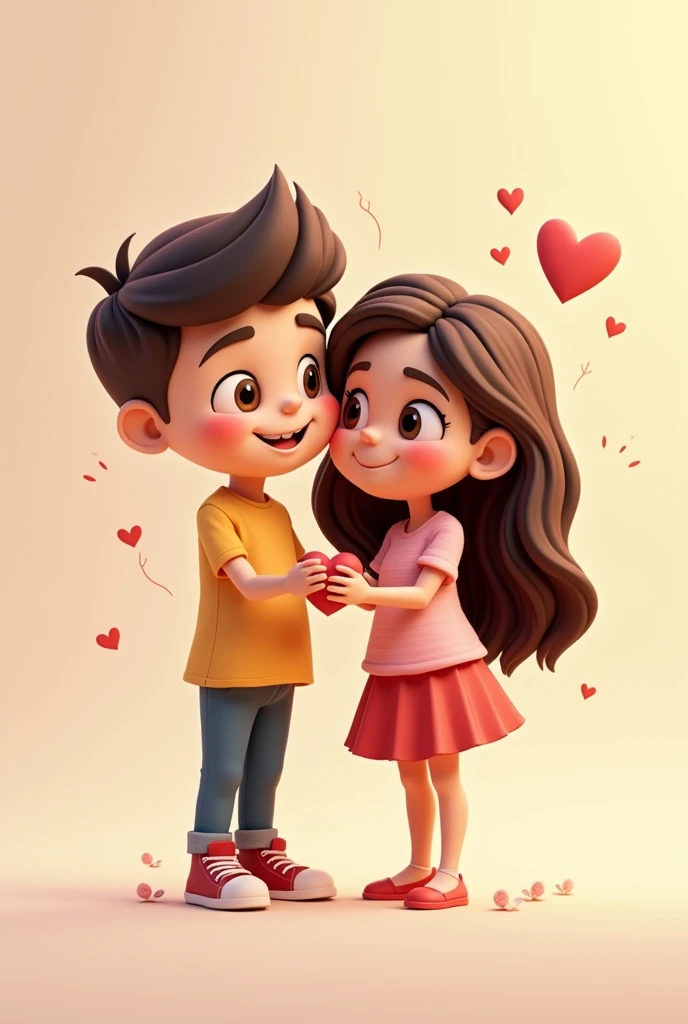 Boy and girlfriend ai 3d image cartoon type