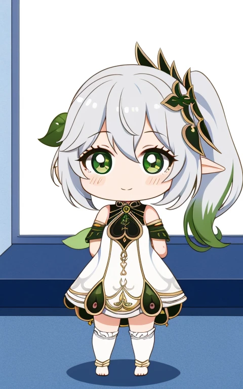 fullcg,Best quality,highest quality, 8k,Soft lighting, Confused, Looking at the audience, alone, smile, Knee socks,Nahida Genshin Impact | Character Lora 1283,((low length:1.5)),((chibi:1.5)),((little child girl)),1girl,difficult,Cute official outfit,cowboy shot,Beautiful cityscape,