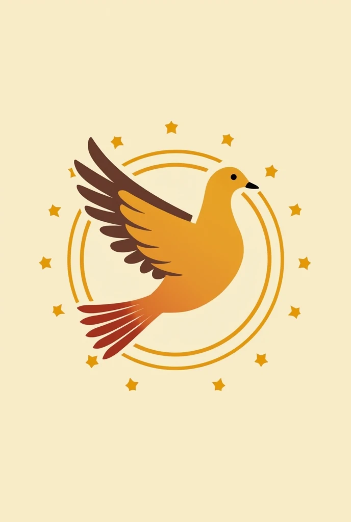 Color palette: Orange, yellow, and brown for a warm, retro feel.
Dove: A stylized dove with a simple, iconic design.
Shape: The dove could be placed within a circle or a shield for a sense of unity and protection.
Typography: A retro-inspired font, such as a serif or sans-serif font with a vintage look.
Details: Consider adding small elements like a ribbon, a banner, or a star to enhance the visual appeal.
