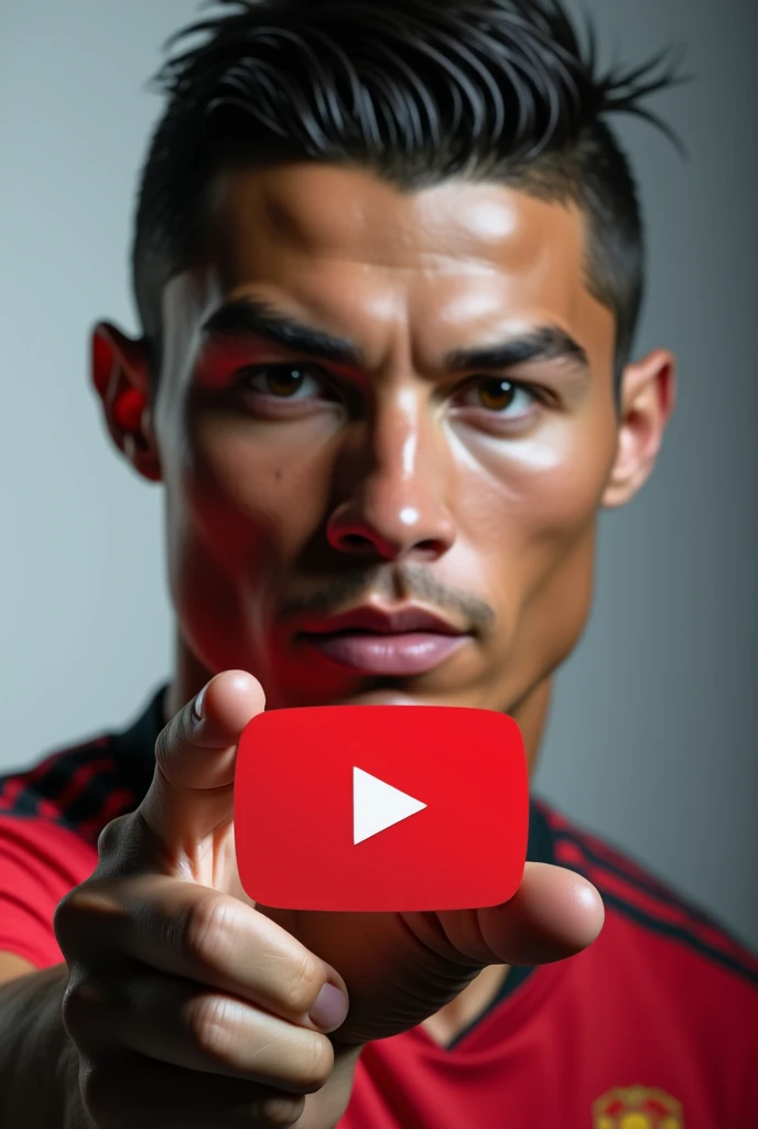 Ronaldo with youtube play button