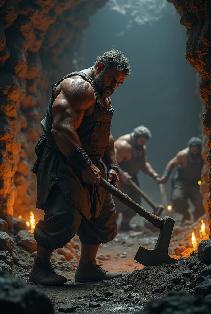 peasant working in the mine