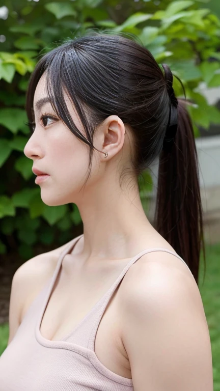 ponytail, Japanese, 8k, Completely naked、 Highest quality, masterpiece, Realistic, PhotoRealistic super detail, one person's, cute, The best smile, Beautiful Eyes, Long Hair, Perfect Face,Full Body Shot、Spread your legs
