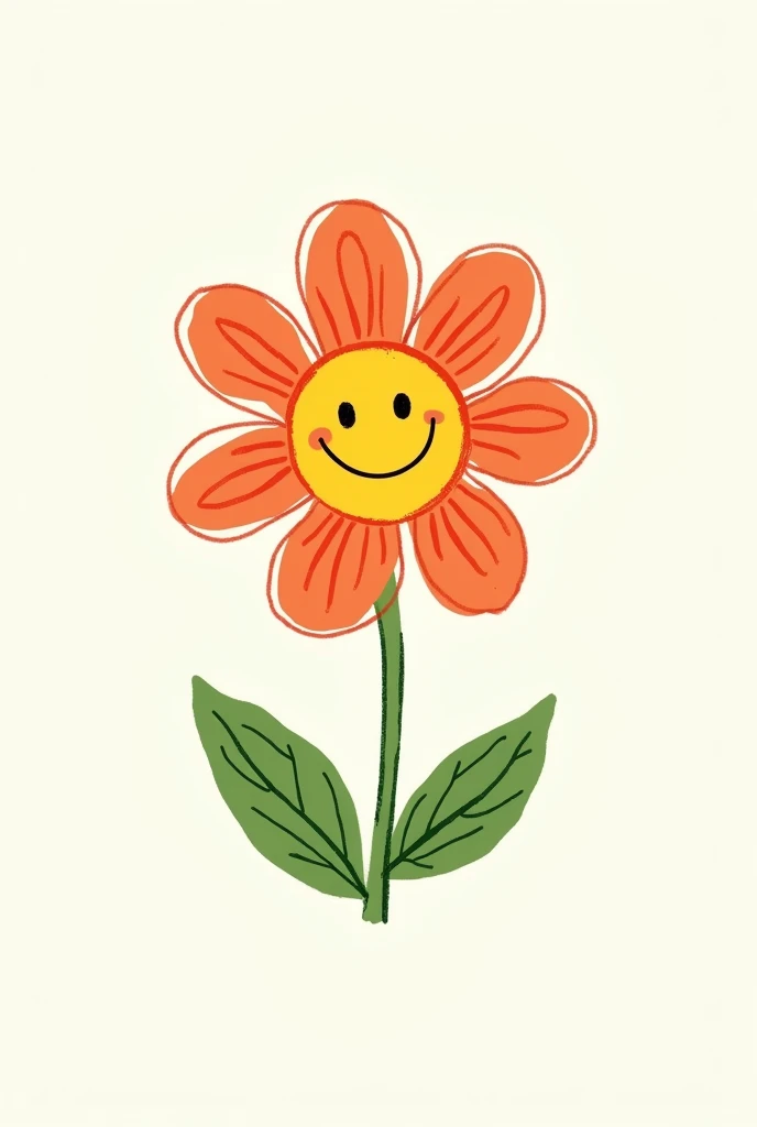 Create a logo for a brand with a child drawing a flower, and in the flower with a smile for the cover of a magazine