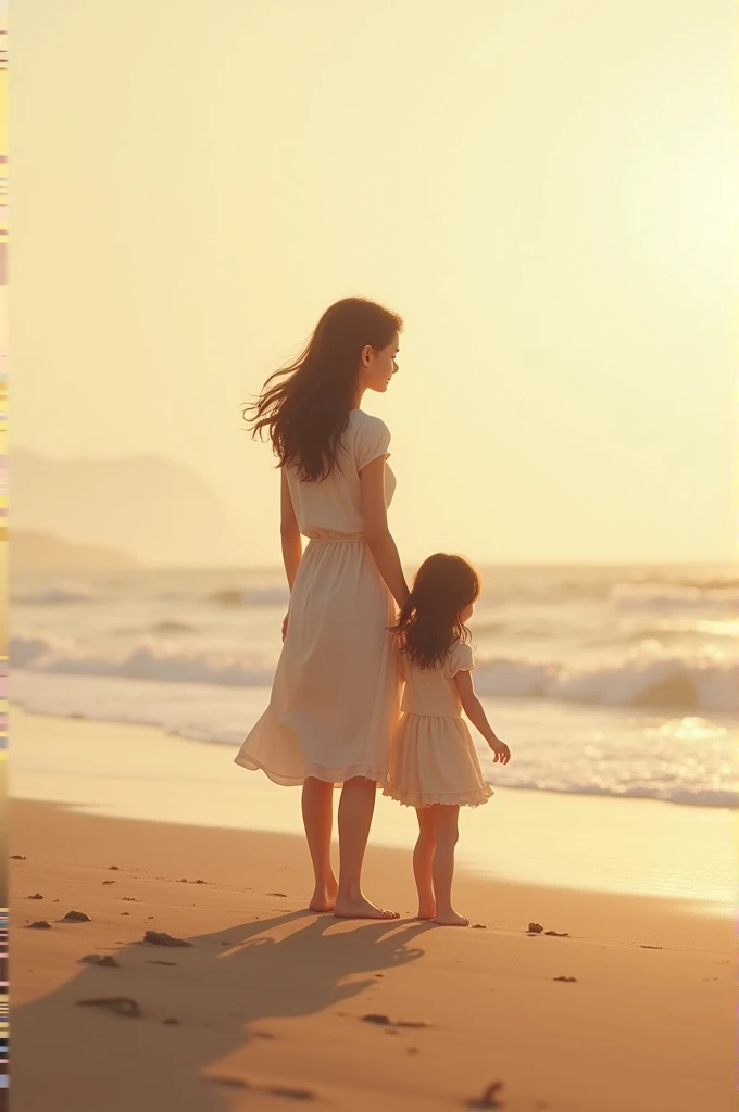 Mother and daughter on the beach