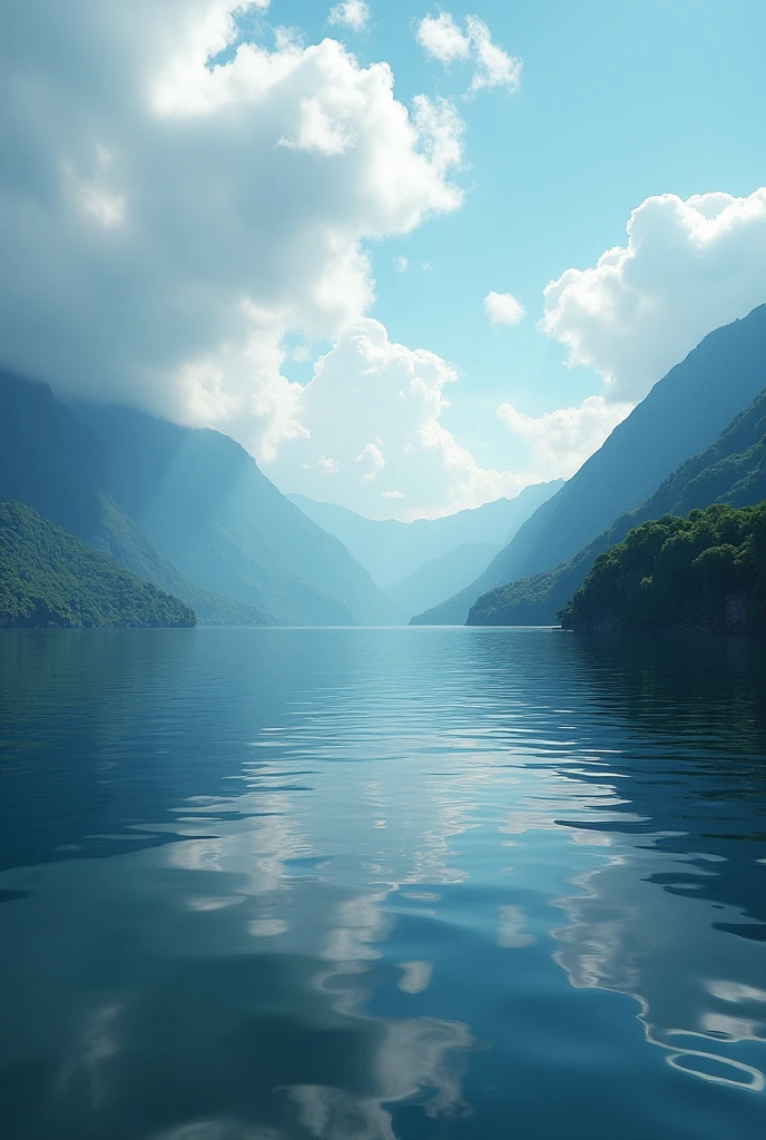 (masterpiece:1.2,Highest quality,Ultra-high resolution,Very detailed,practical,RAW Photos:1.2,A meticulously crafted photograph),8k,wallpaper,(Ray Tracing),Japan,(Majestic lake,Beautiful water surface,Diffuse reflection of light),Photos showing the movement of clouds and water,