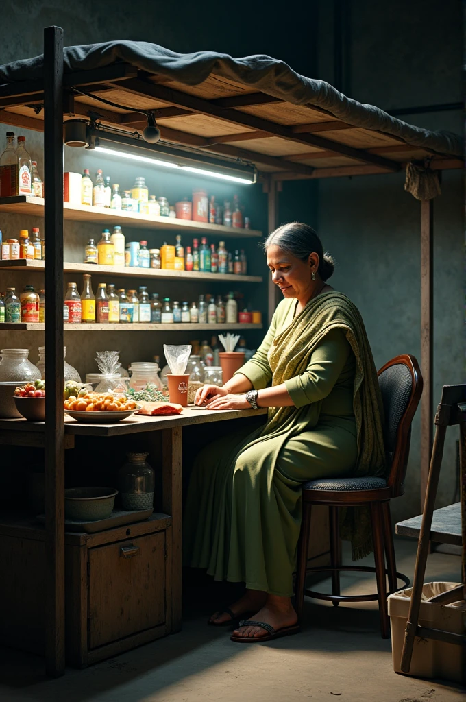 Sheikh Hasina grocery under a cot