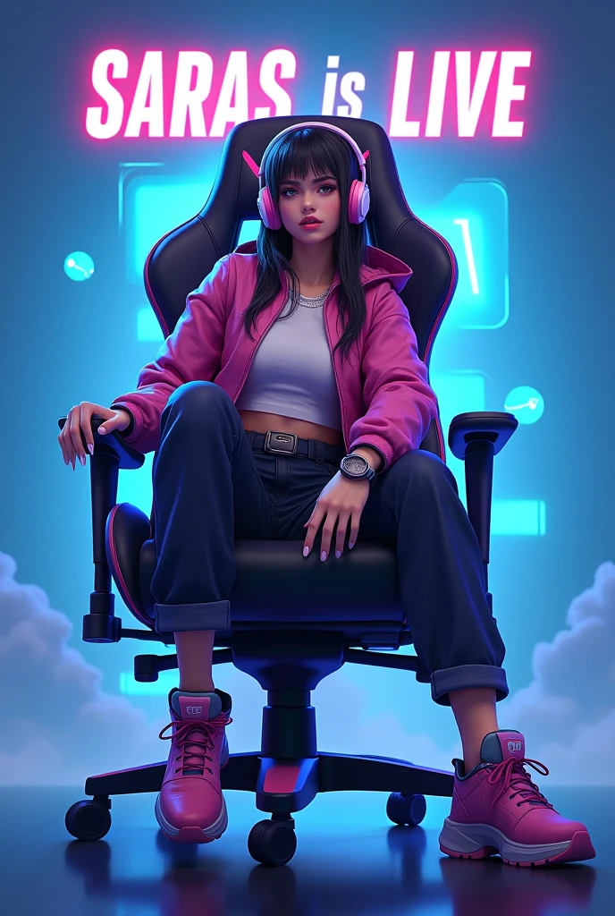 Creating a YouTube Live Image for a Gaming Girl
Key Elements:
Gaming Girl:
Pose: Choose a dynamic pose that conveys energy and excitement. Consider sitting upright, leaning forward slightly, or gesturing with your hands.
Expression: A confident, determined, or friendly expression can resonate with your audience.
Outfit: Opt for gaming-themed attire or something comfortable and stylish.
Gaming Chair:
Style: Select a gaming chair that complements your personality and the overall aesthetic. Consider factors like color, design, and features.
Text: SARAS IS LIVE
Font: Choose a bold, modern font that is easy to read. Popular choices include Sans-Serif fonts like Arial, Helvetica, or Roboto.
Placement: Position the text prominently on the image, perhaps above or below the girl's head.
Color: Use a contrasting color that stands out against the background. White or yellow often work well on a blue background.
Background:
Color: A solid blue background can create a clean and professional look. Consider using a gradient or texture for added depth.
Elements: You can add subtle elements like gaming-related graphics or patterns to enhance the overall design.