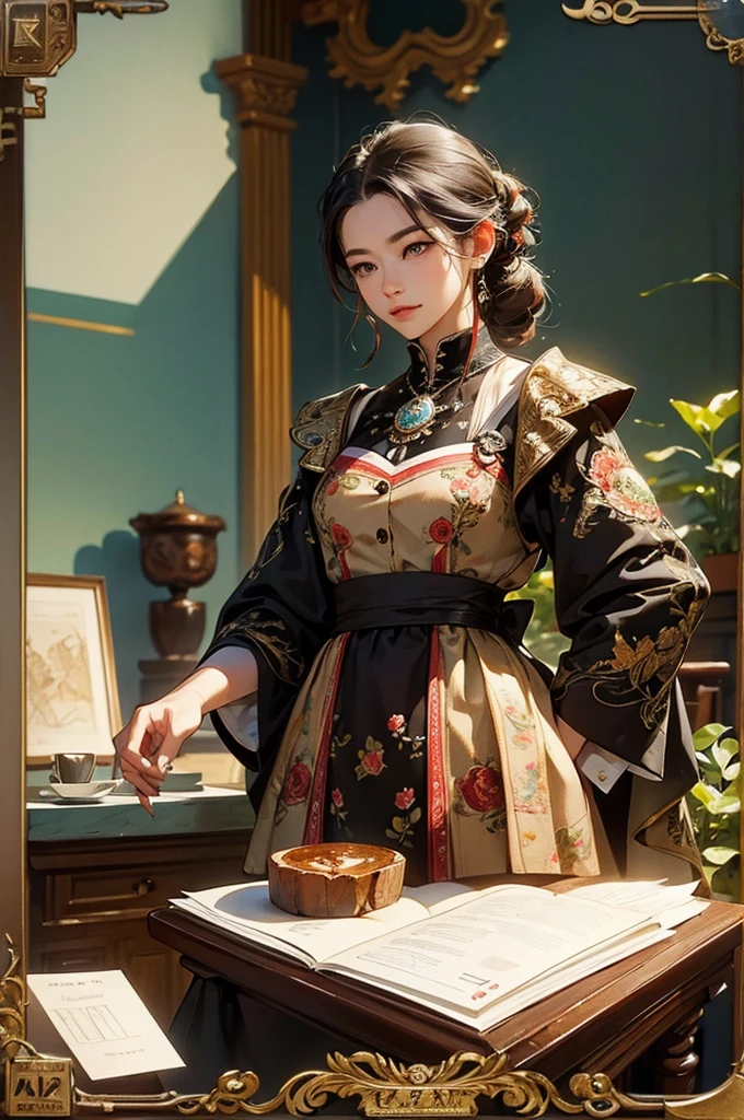 (masterpiece, Highest quality, Highest quality, Official Art, beautifully), (coffee), Very detailed,colorful,Most detailed、Cafe、On the table、Stylish