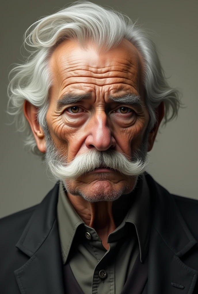 very very handsome old man with white mustache