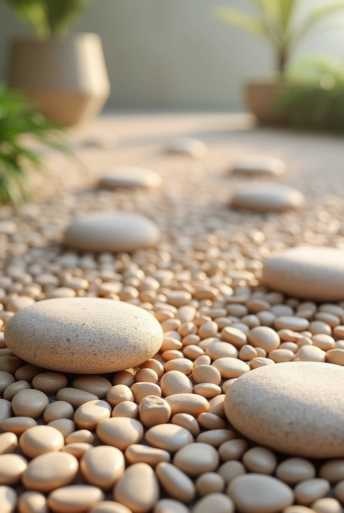 Pebble floor with small light brown stones
