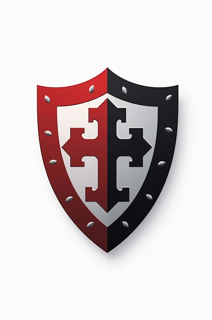 On a white background created a shield for a paramilitary organization called "Front de Libération du Maine et Loire" or "FLML"