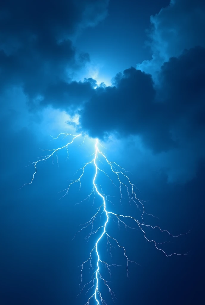 Blue background single thunderstorm