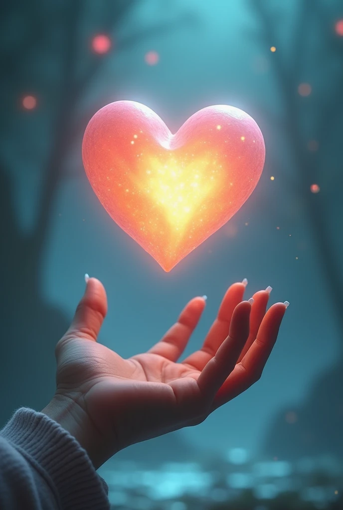 Image of an animated hand with a levitating heart on top
